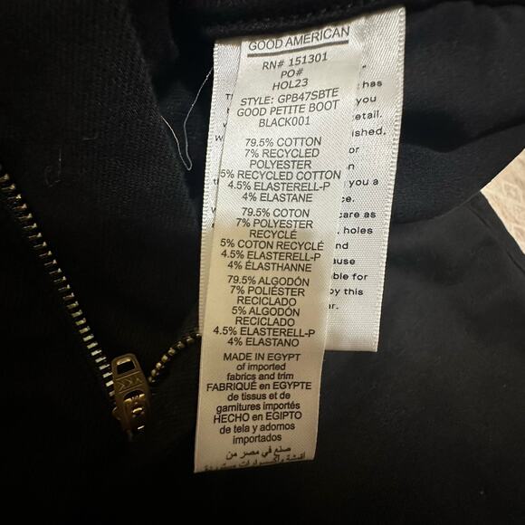 Good American Bootcut Jeans • Black • Petite. Stretch • Size 8 - Picture 6 of 13